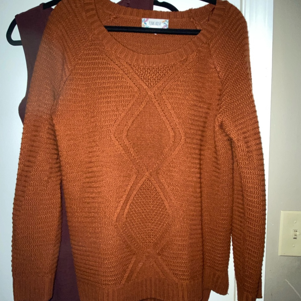 Brown tone sweater shirt very cute